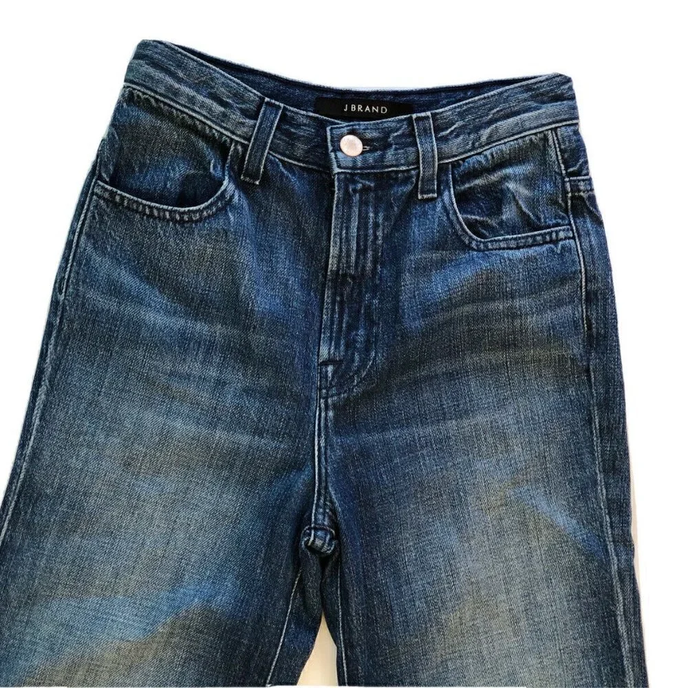 J Brand Womens Denim Joan High Waist Crop Wide Leg Jeans Size 25 Blue JB001576 - Picture 12 of 12